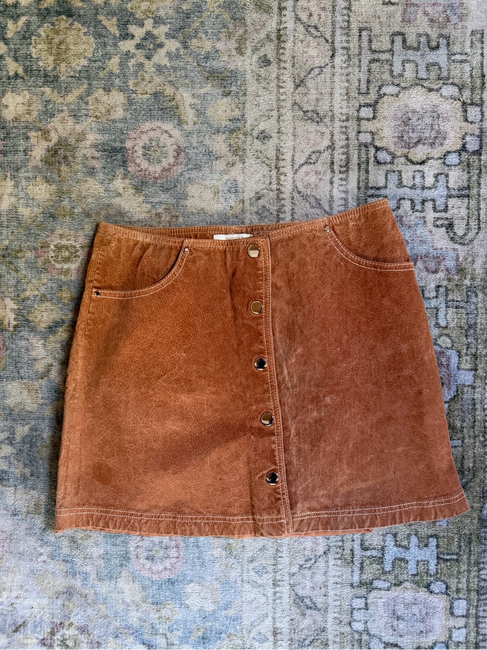 Vintage Y2K Forever 21 Leather Button-Up Mini Skirt